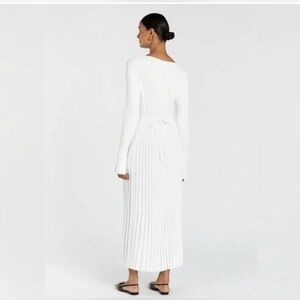 DISSH  white Crew Neck Ribbed Long Dress Size Small